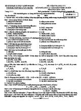 Đề kiểm tra học kì I Hóa học lớp 11 - Năm học 2015-2016 - Trường THPT số 2 Tuy Phước